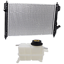 2-Piece Kit Radiator, Automatic or Manual Transmission, 1.6L 4Cyl, Hatchback,  Includes (1) Radiator and (1) Coolant Reservoir