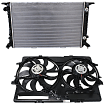 2-Piece Kit Radiator, 4 Cyl 2.0L, includes (1) Radiator and (1) Cooling Fan Assembly