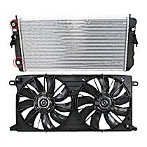 2-Piece Kit Radiator, Without Engine Oil Cooler, 4.6L 8Cyl,  Includes (1) Radiator and (1) Cooling Fan Assembly