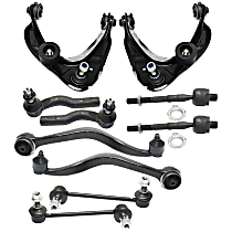 Front, Driver and Passenger Side, Upper and Lower, Rearward Control Arm Kit, Front Wheel Drive, includes Sway Bar Links and Tie Rod Ends