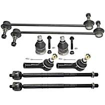 8-Piece Kit Front, Driver and Passenger Side Suspension Kit, GAS, includes (2) Ball Joint, (2) Sway Bar Link, and (4) Tie Rod End