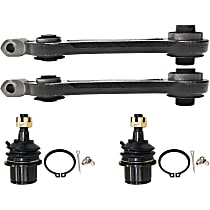 4-Piece Kit Front, Driver or Passenger Side, Lower, Rearward Control Arm Kit, includes (2) Ball Joint and (2) Control Arm