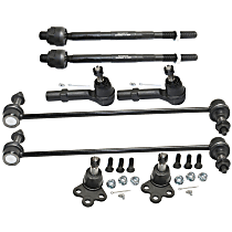 8-Piece Kit Front, Driver and Passenger Side Suspension Kit, includes (2) Ball Joint, (2) Sway Bar Link, and (4) Tie Rod End