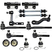 14-Piece Kit Front, Driver and Passenger Side Suspension, Includes Ball Joints, Idler Arm, Pitman Arm, Sway Bar Links, Tie Rod Adjusting Sleeves, and Tie Rod Ends, RWD