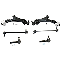 6-Piece Kit Front, Driver and Passenger Side Suspension Kit, includes (2) Control Arm, (2) Sway Bar Link, and (2) Tie Rod End