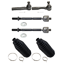 Front, Driver and Passenger Side Suspension Kit, includes Steering Rack Boot and Tie Rod End