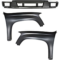 3-Piece Kit Front, Driver and Passenger Side Fender, Non-Xtreme Models, For Models Without Sport Package, Includes (1) Bumper Cover and (2) Fender