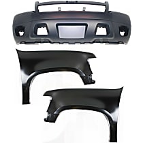 Front, Driver and Passenger Side Fender Kit, For Models Without Off Road Package (Round Fog Lights), Includes Bumper Cover