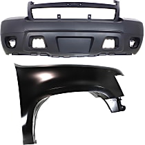 Front, Passenger Side Fender Kit, For Models without Off Road Package, Includes Bumper Cover, CAPA CERTIFIED