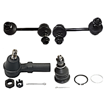 6-Piece Kit Front, Driver and Passenger Side Suspension Kit, Includes (2) Ball Joint, (2) Sway Bar Link, and (2) Tie Rod End