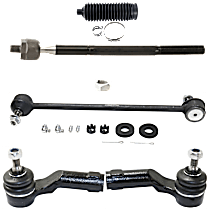 8-Piece Kit Front, Driver and Passenger Side, Inner and Outer Tie Rod End, Includes (2) Steering Rack Boot and (2) Sway Bar Link