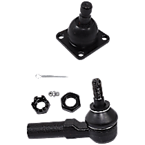 4-Piece Kit Front, Driver and Passenger Side, Lower Ball Joint, includes (2) Ball Joint and (2) Tie Rod End