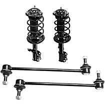 4-Piece Kit Front Suspension Kit, Includes (2) Shock Absorber and Strut Assembly and (2) Sway Bar Link