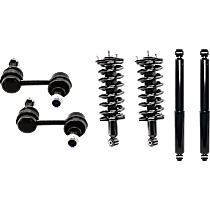6-Piece Kit Front and Rear Suspension Kit, Includes (4) Shock Absorber and Strut Assembly and (2) Sway Bar Link