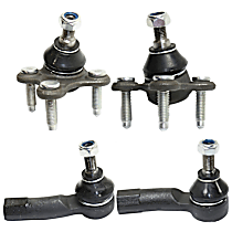 5-Piece Kit Front, Driver and Passenger Side, Lower Ball Joint, includes (2) Ball Joint and (3) Tie Rod End