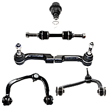 8-Piece Kit Front, Driver and Passenger Side, Upper and Lower, Outer Control Arm, includes (2) Ball Joint, (2) Control Arm, (2) Sway Bar Link, and (2) Tie Rod End