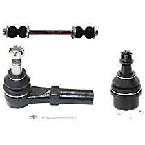 6-Piece Kit Front, Driver and Passenger Side, Lower Ball Joint,  Includes (2) Ball Joint, (2) Sway Bar Link, and (2) Tie Rod End
