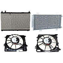 4-Piece Kit Radiator, Automatic CVT Transaxle, 1.5L 4Cyl,  Includes (1) A/C Condenser, (2) Cooling Fan Assembly, and (1) Radiator