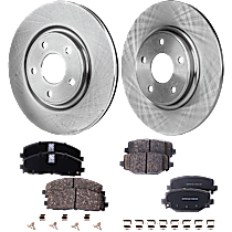8-Piece Kit Front and Rear Brake Disc and Pad Kit, Plain Surface, 5 Lugs, SXT, 3.6L 6Cyl,  Includes (4) Brake Disc and (2) Brake Pad Set