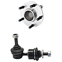 4-Piece Kit Rear, Driver and Passenger Side Wheel Hub, 5 Lugs, With Bearing,  Includes (2) Sway Bar Link and (2) Wheel Hub