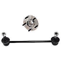 4-Piece Kit Rear, Driver and Passenger Side Wheel Hub, FWD, 5 Lugs, With Bearing,  Includes (2) Sway Bar Link and (2) Wheel Hub