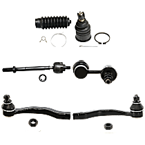 10-Piece Kit Front, Driver and Passenger Side Steering Rack Boot, Includes (2) Ball Joint, (2) Sway Bar Link, and (4) Tie Rod End