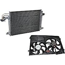 2-Piece Kit Radiator Fan 4 Cyl 2.0L, Dual fan, Includes (1) A/C Condenser and (1) Cooling Fan Assembly