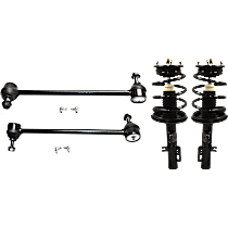 4-Piece Kit Front, Driver and Passenger Side Suspension Kit, Includes (2) Shock Absorber and Strut Assembly and (2) Sway Bar Link