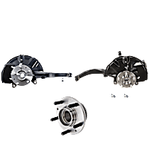 4-Piece Kit Front and Rear, Driver and Passenger Side Steering Knuckle, With Bearing, With Dust Shield, Includes (2) Knuckle and (2) Wheel Hub