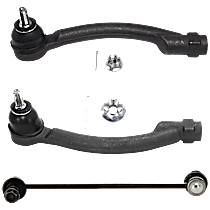 4-Piece Kit Front, Driver and Passenger Side, Outer Tie Rod End, Includes (2) Sway Bar Link