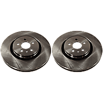 Front and Rear Brake Disc and Pad Kit, Plain Surface, 5 Lugs, 345mm Front Disc