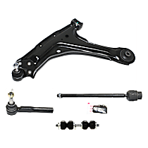 4-Piece Kit Front, Driver Side, Lower Control Arm,  Includes (1) Control Arm, (1) Sway Bar Link, and (2) Tie Rod End