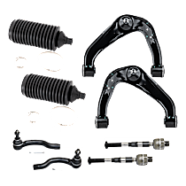 8-Piece Kit Front, Driver and Passenger Side Suspension Kit, Includes (2) Control Arm, (2) Steering Rack Boot, and (4) Tie Rod End