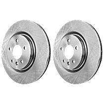 Front Brake Disc and Pad Kit, Plain Surface, 5 Lugs, 325mm Front Disc, Standard Brakes