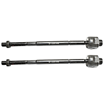 4-Piece Kit Front, Driver and Passenger Side Tie Rod End, Rack Steering Type, Power Steering, 22 (mm) Thread at Steering Rack,  Includes (2) Steering Rack Boot and (2) Tie Rod End