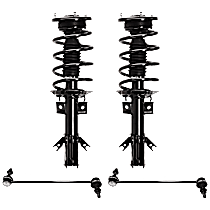 4-Piece Kit Front Fully Loaded Strut,  Includes (2) Shock Absorber and Strut Assembly and (2) Sway Bar Link