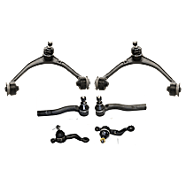 6-Piece Kit Front, Driver and Passenger Side Suspension Kit, Includes (2) Ball Joint, (2) Control Arm, and (2) Tie Rod End