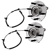 6-Piece Kit Wheel Hub, Rear Wheel Drive, 6 Lugs, With Bearing, With Sensor, RWD, includes (2) Ball Joint, (2) Sway Bar Link, and (2) Wheel Hub