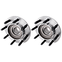 4-Piece Kit Front, Driver and Passenger Side Wheel Hub, RWD, 8 Lugs, With Bearing,  Includes (2) Sway Bar Link and (2) Wheel Hub