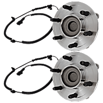 4-Piece Kit Wheel Hub, Rear Wheel Drive, 6 Lugs, With Bearing, With Sensor, RWD, includes (2) Ball Joint and (2) Wheel Hub