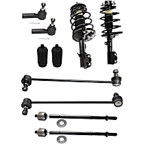 10-Piece Kit Front, Driver and Passenger Side Suspension Kit, Without Adaptive Variable Suspension,  Includes (2) Shock Absorber and Strut Assembly, (2) Steering Rack Boot, (2) Sway Bar Link, and (4) Tie Rod End