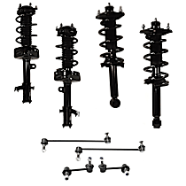 8-Piece Kit Front and Rear Suspension Kit,  Includes (4) Loaded Strut and (4) Sway Bar Link