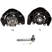 4-Piece Kit Front and Rear, Driver and Passenger Side Steering Knuckle, With Bearing, With Dust Shield, Includes (2) Knuckle and (2) Tie Rod End