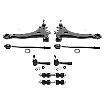8-Piece Kit Front, Driver and Passenger Side, Lower Control Arm,  Includes (2) Control Arm, (2) Sway Bar Link, and (4) Tie Rod End