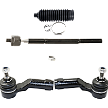 6-Piece Kit Front, Driver and Passenger Side, Inner and Outer Tie Rod End, includes (2) Steering Rack Boot and (4) Tie Rod End