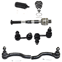 10-Piece Kit Front and Rear, Driver and Passenger Side Suspension Kit, Includes (2) Ball Joint, (2) Steering Rack Boot, (2) Sway Bar Link, and (4) Tie Rod End
