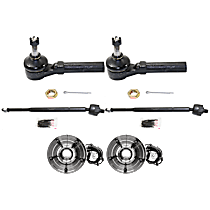6-Piece Kit Front, Driver and Passenger Side Suspension Kit, Includes (4) Tie Rod End and (2) Wheel Hub