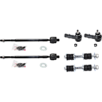 6-Piece Kit Front, Driver and Passenger Side Suspension Kit,  Includes (2) Sway Bar Link and (4) Tie Rod End