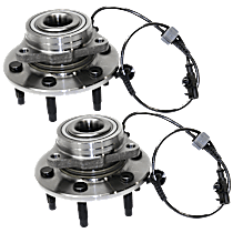 10-Piece Kit Front, Driver and Passenger Side Wheel Hub, AWD, Includes (2) Ball Joint, (2) Steering Rack Boot, (4) Tie Rod End, and (2) Wheel Hub