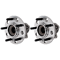 4-Piece Kit Rear, Driver and Passenger Side Wheel Hub 5 Lugs With Bearing, Includes (2) Wheel Bearing